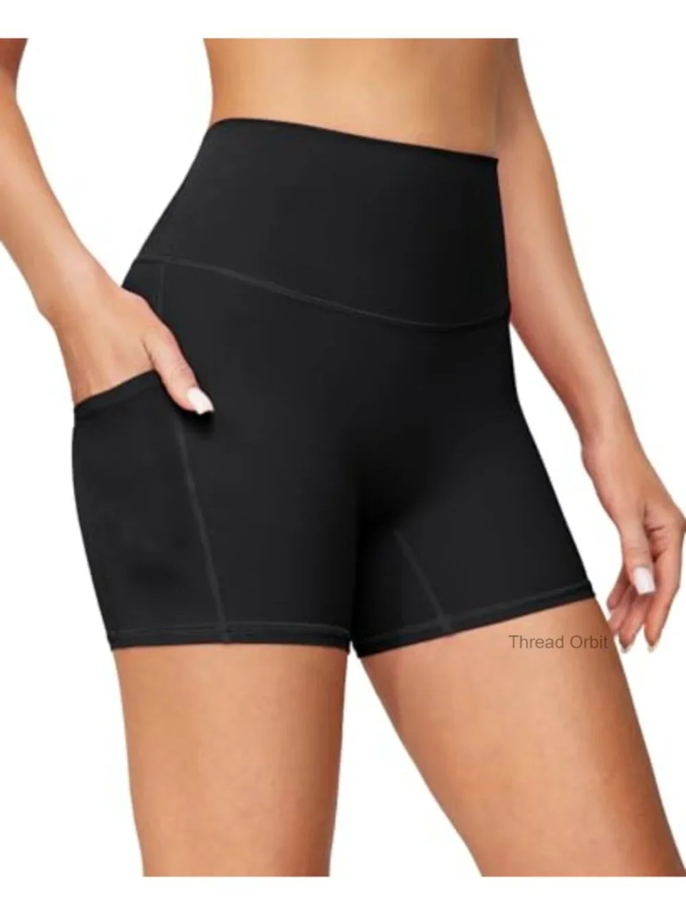 Biker Shorts Women with Pockets No Front Seam 4